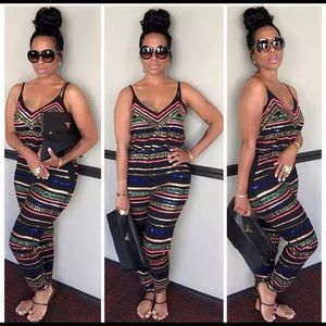 Color Striped Jumpsuit